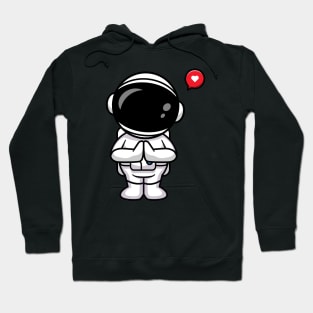 Cute Astronaut Greeting Cartoon Hoodie